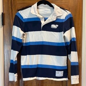 Vineyard Vines Navy and Blue Striped Shirt